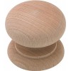 Knob 44mmdia Unfinished Maple