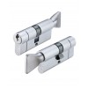 50/50 Euro Cylinder / Thumbturn Keyed to Differ - Satin Chrome