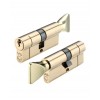 35/45 Euro Cylinder / Thumbturn Keyed to Differ - Polished Brass