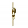 Cylinder Locking Espagnolette Door Bolt - Polished Brass