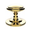 Round Centre Door Knob - Polished Brass