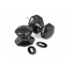 Large Octagonal Mortice/Rim Knob Set - Black