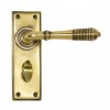 Reeded Lever Bathroom Set - Aged Brass 