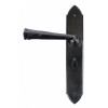 Gothic Sprung Lever Bathroom Handle Set - Black Powder Coated