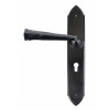 Gothic Sprung Lever Lock Handle Set - Black Powder Coated