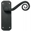 Handmade Sprung Monkeytail Lever Latch Handle Set - Black