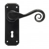 Handmade Sprung Monkeytail Lever Lock Handle Set - Black 