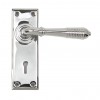 Reeded Lever Lock Set - Polished Chrome 