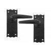 Oak Lever Latch Handle Set - Black