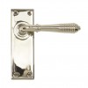 Reeded Lever Latch Set - Polished Nickel 