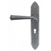 Gothic Lever Lock Handle Set - Pewter