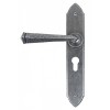 Gothic Euro Lever Lock Handle Set (47mm Centres) - Pewter