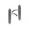 Gothic Curved Sprung Lever Bathroom Set - Pewter 