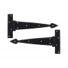 Handmade 9'' Arrow Head Tee Hinge (pair) - Black