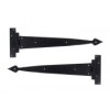 Handmade Arrow Head 15" Tee Hinge (Pair) - Black