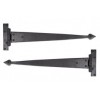 Handmade 18'' Arrow Head Tee Hinge (pair) - Black