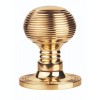 Queen Anne Mortice Knob Set - Polished Brass
