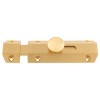 4" Surface Bolt with 3 Keeps - Satin Brass