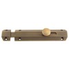 6" Surface Bolt with 3 Keeps - Antique Brass