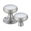 Victorian Mushroom Rim Knob Sets 57.5mm - Satin Chrome