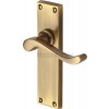 Scroll Lever Latch Set - Antique Brass