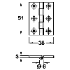 Hinge Brass 51x38mm Self Col