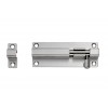 6" Straight Barrel Bolt with 3 Keeps - Satin Stainless Steel