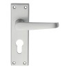 Victorian Lever Euro Lock - Satin Chrome