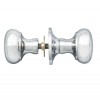 Victorian Mushroom Rim Knob Sets 53mm - Polished Chrome