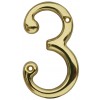 Carlisle Numeral 3 Polished Brass
