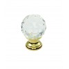 Lead Crystal Faceted Knob Clear - Polished Brass