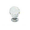 Lead Crystal Faceted Knob Clear - Polished Chrome