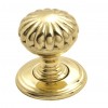 Delamain Flowered Cupboard Knob - Polished Brass