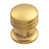 Ringed Cupboard Knob - Polished Brass