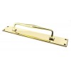 Large Art Deco Pull Handle on Backplate - Aged Brass