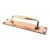 Small Art Deco Pull Handle on Backplate - Polished Bronze