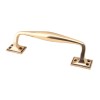 Small Art Deco Pull Handle - Polished Bronze