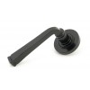 Black Avon Round Lever on Rose Set (Plain)