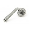 Pewter Avon Round Lever on Rose Set (Art Deco)