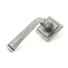 Pewter Avon Round Lever on Rose Set (Square)