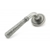 Pewter Hammered Newbury Lever on Rose Set (Art Deco)