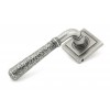 Pewter Hammered Newbury Lever on Rose Set (Square)