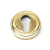 Round Euro Escutcheon (Art Deco) - Aged Brass