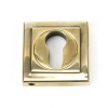 Round Euro Escutcheon (Square) - Aged Brass