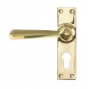 Polished Brass Straight Lever Euro Lock Set