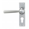 Satin Chrome Straight Lever Euro Lock Set