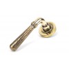 Hammered Newbury Lever on Rose Set (Plain) - Aged Brass