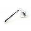 Hammered Newbury Lever on Rose Set (Art Deco) - Polished Chrome