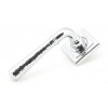 Hammered Newbury Lever on Rose Set (Square) - Polished Chrome