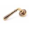 Hammered Newbury Lever on Rose Set (Beehive) - Polished Bronze